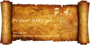 Priher Alóma névjegykártya
